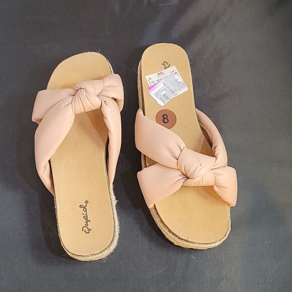 BRAND NEW QUPID CANCUN WOMEN'S PLASFORM SLIDE WEDGE SANDALS - Picture 6 of 16